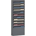 Durham® Steel Literature Rack; 11 Pocket, For 12W Paper, Grey