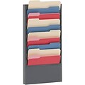 Durham® Steel Literature Rack; 10 Pocket, for 12W Paper, Grey