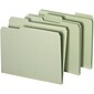 Quill Brand® Heavy-duty Pressboard File Folders, 1/3 Cut, Letter Size, Assorted Tabs, 2" Gusset, Light Green, 25/Box (713234R)