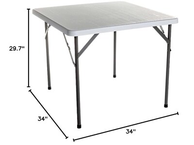 Iceberg IndestrucTable Classic Folding Table, 34"L x 34"W x 29"H, Platinum Granite (ICE65253)