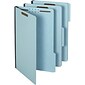 Quill Brand® Heavy-Duty 1/3-Cut Assorted 2-Fastener Pressboard File Folders with 1" Gusset, Legal, Blue, 25/Box (761551R)
