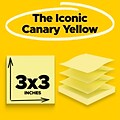 Post-it Pop-up Notes, 3 x 3, Canary Collection, 100 Sheet/Pad, 12 Pads/Pack (R330-YW)