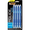 BIC Glide Bold Retractable Ballpoint Pen, Bold Point, Blue Ink, 4/Pack (VLGBP41-BLU)