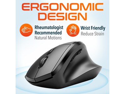 Delton S30 Wireless Optical Mouse with Auto-Pair USB, Black (DMERGS30-WB)