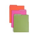 Smead Organized Up Heavy Duty Dual Tab Vertical Colored File Folders, Letter Size, Bright Tones, 6/P