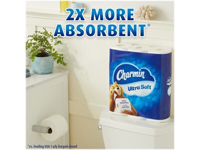 Charmin Ultra Soft Super Mega Toilet Paper, 2-Ply, White, 366 Sheets/Roll, 6 Rolls/Pack, 3 Packs/Carton (01568)