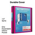 Staples® Better 1-1/2 3 Ring View Binder with D-Rings, Pink (13569-CC)