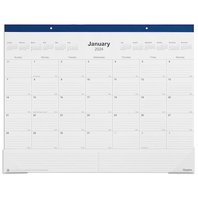 2025 Staples 22 x 17 Desk Pad Calendar, Navy (ST59700-25)