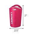 Honey-Can-Do Collapsible Laundry Hamper with Handles, Pink (HMP-09647)