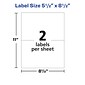 Avery TrueBlock Laser Shipping Labels, 5-1/2" x 8-1/2", White, 2 Labels/Sheet, 100 Sheets/Box (5126)