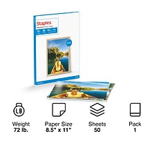 Staples Premium Glossy Photo Paper, 8.5W x 11L, 50/Pack (19899-CC)