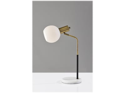 Adesso Corbin Desk Lamp, 20.5", White/Black, Antique Brass (3578-21)