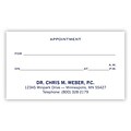 Custom 1-2 Color Appointment Cards, Gray Index 110#, Raised Print, 1 Standard & 1 Custom Inks, 2-Sid
