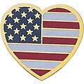 Patriotic Services Lapel Pins; Flag Heart