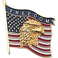 Patriotic Services Lapel Pins; Flag Eagle, Freedom