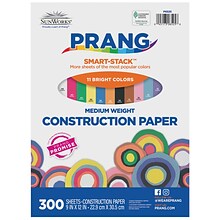 Prang Smart Stack 9 x 12 Construction Paper, Assorted Colors, 300 Sheets/Pack (P6525-0001)