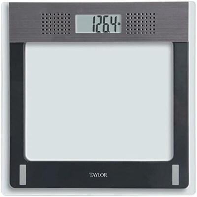 Taylor® Electronic Glass Talking Digital Scale, 440 lbs. Silver