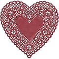 Hygloss Paper Lace Heart Doilies, Red, 100/Pack (HYG91064)