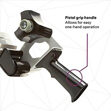 Tartan Pistol Grip 2 to 3 Handheld Packing Tape Dispenser, Black (HB903)