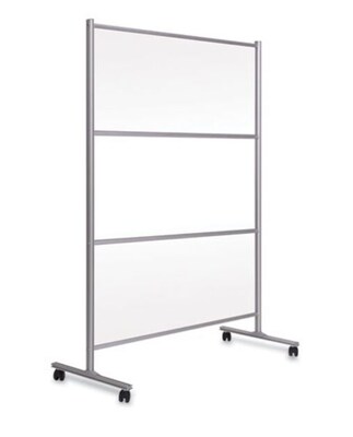 MasterVision Protector Series Mobile Glass Panel Divider, 69 x 22 x 49 (BVCDSP123046)