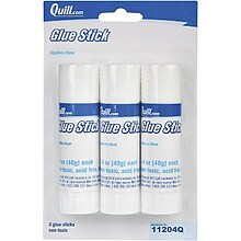 Quill Brand® Glue Sticks, 1.40-oz., 3/Pack