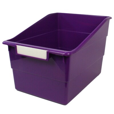 Romanoff Plastic Tattle® Wide Shelf File, 11" x 8" x 7.5", Purple, Pack of 3 (ROM77306-3)