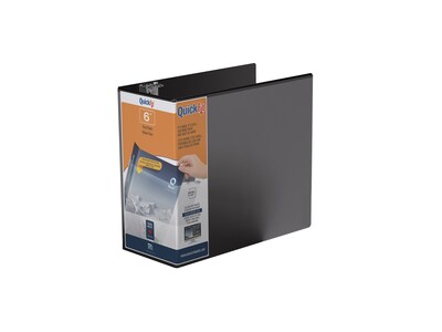 QuickFit Heavy Duty 6 3-Ring View Binders, D-Ring, Black (8708-01)