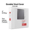 Staples® Standard 4 3 Ring View Binder with D-Rings, White (26358-CC)