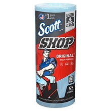 Scott Shop Towels Original Nylon Wipers, Blue, 55 Sheets/Roll, 30 Rolls/Carton (75130)