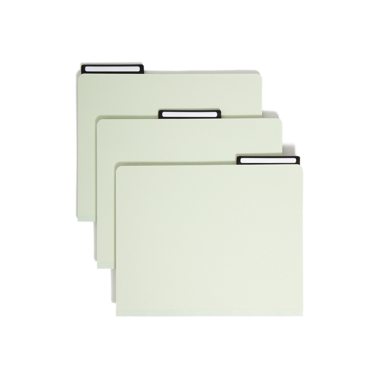 Smead Pressboard File Folder, 1/3-Cut Tab Flat Metal, 1 Expansion, Letter Size, Gray/Green, 25 per Box (13430)