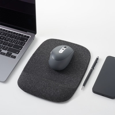 Quill Brand® Mouse Pad with Gel Wrist Rest, Black (53326)