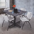 Regency Kobe Breakroom Table, 48W, Gray & 4 M Stack Chairs, Gray (TKB4848GY47GY)
