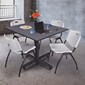 Regency Kobe Breakroom Table, 48"W, Gray & 4 'M' Stack Chairs, Gray (TKB4848GY47GY)