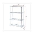 Alera® 4-Shelf Metal Shelving Unit, 36 Width, Silver (ALESW843614SR)