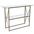 Flash Furniture Mar Vista Collection 43.25 x 13.75 Living Room Sofa Table, Clear/Matte Gold (NANJH