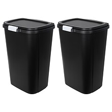 Hefty Odor Control Trash Can, 13 Gallon, Black, 2/Pack (HFTCOM228707507)