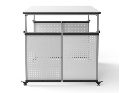 Luxor 32"-38"H Adjustable Standing Modular Makerspace and Science Lab Table, White (DTTB001)