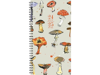 2024-2025 Willow Creek Cottage Mushrooms 3.5 x 6.5 Academic Weekly & Monthly Planner, Paper Cover,