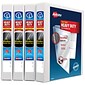 Avery Heavy Duty 1" 3-Ring View Binders, Slant Ring, White, 4/Pack (79780)