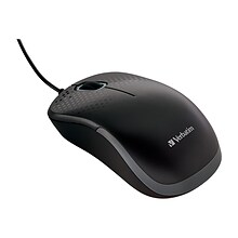 Verbatim Silent Corded Optical USB Mouse, Black (VTM99790)