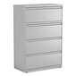 Alera® 4-Drawer 36"W Lateral File Cabinet; Light Gray, Letter/Legal (ALELA543654LG)