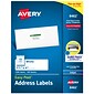 Avery Easy Peel Inkjet Address Labels, 1-1/3" x 4", White, 14 Labels/Sheet, 100 Sheets/Box (8462)