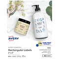 Avery Print-to-the-Edge Laser/Inkjet Labels, 2 x 3, Glossy Clear, 8 Labels/Sheet, 10 Sheets/Pack,