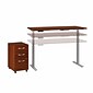 Bush Business Furniture Move 60 Series 60"W Electric Height Adjustable Standing Desk with Storage, Hansen Cherry (M6S011HC)