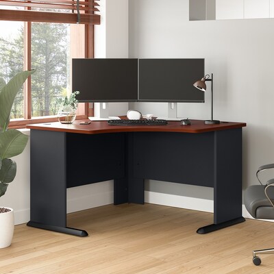 Bush Business Furniture Cubix 48W Corner Desk, Hansen Cherry/Galaxy (WC90466A)
