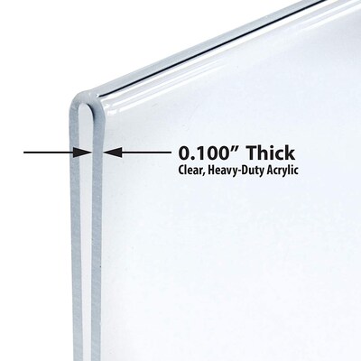 Azar® 11" x 8 1/2" Vertical Double Sided Stand Up Acrylic Sign Holder, Clear, 10/Pack