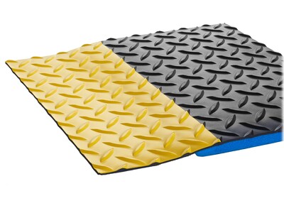 Crown Mats Workers-Delight Deck Plate Supreme Anti-Fatigue Mat, 24" x 36", Black/Yellow (WD 1223YB)