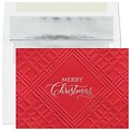 Custom Scarlet Christmas Cards, with Envelopes, 7 7/8 x 5 5/8  Holiday Card, 25 Cards per Set