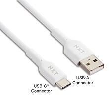 NXT Technologies™ 4 Ft. Braided USB-C to USB-A Cable, White (NX60474)