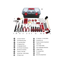 Apollo Tools Household Tool Kit, 170-Piece, Red (DT7103)